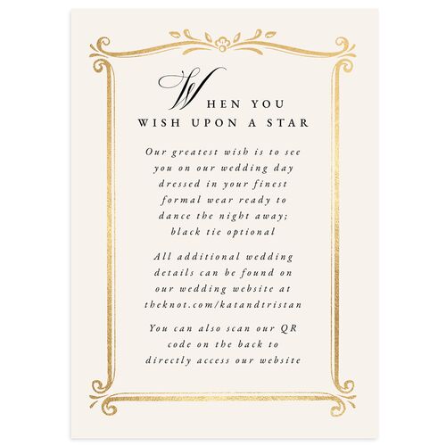 Once Upon a Time Wedding Enclosure Cards Gold Licorice Signature Standard