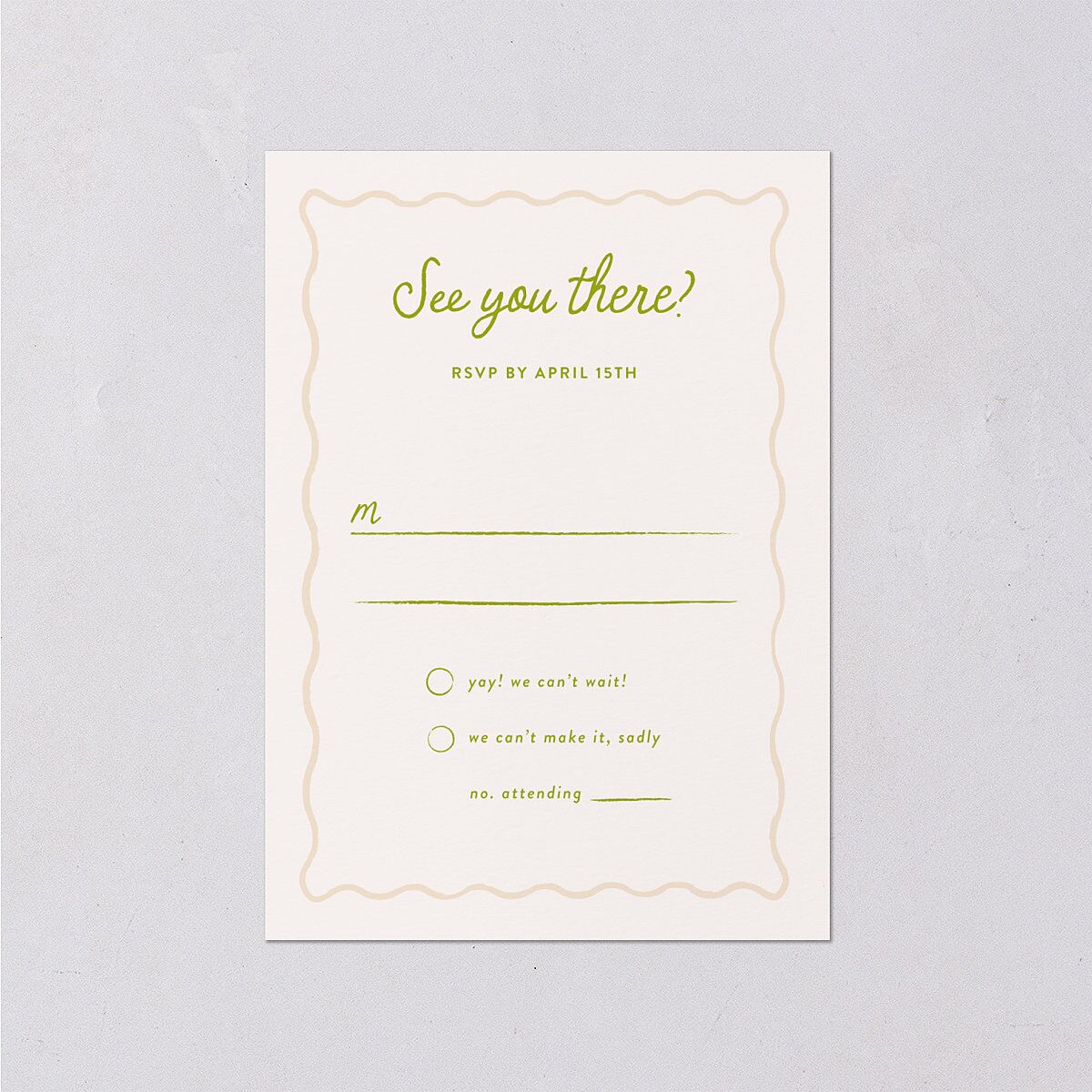 Eclectic Painted Stripes Wedding Response Cards Pear Signature Standard