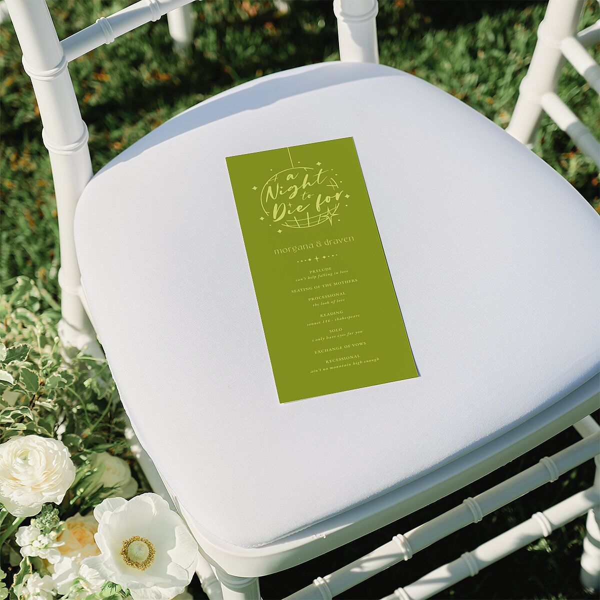 Til Death Do We Disco Wedding Programs Pear Signature