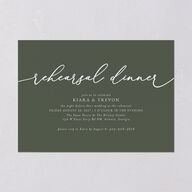 Romantic Photo Rehearsal Dinner Invitations Hunter Green Signature Blank