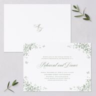 Elegant Rose Crest Rehearsal Dinner Invitations Deep Olive Signature Blank Standard