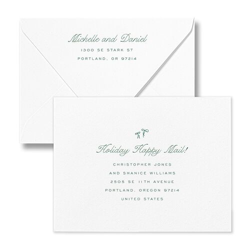 Whimsical Hand Drawn Photo Frames Thank You Card Euro Envelopes White Eucalyptus Both Recipient and Return Addresses Luxe Signature