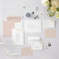Gilded Florals Wedding Invitations Gold Blossom Signature Blank No Standard