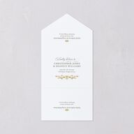 Vintage Regency Monogram Frame All-in-One Wedding Invitations Pure White Signature Light Both Recipient and Return Addresses No