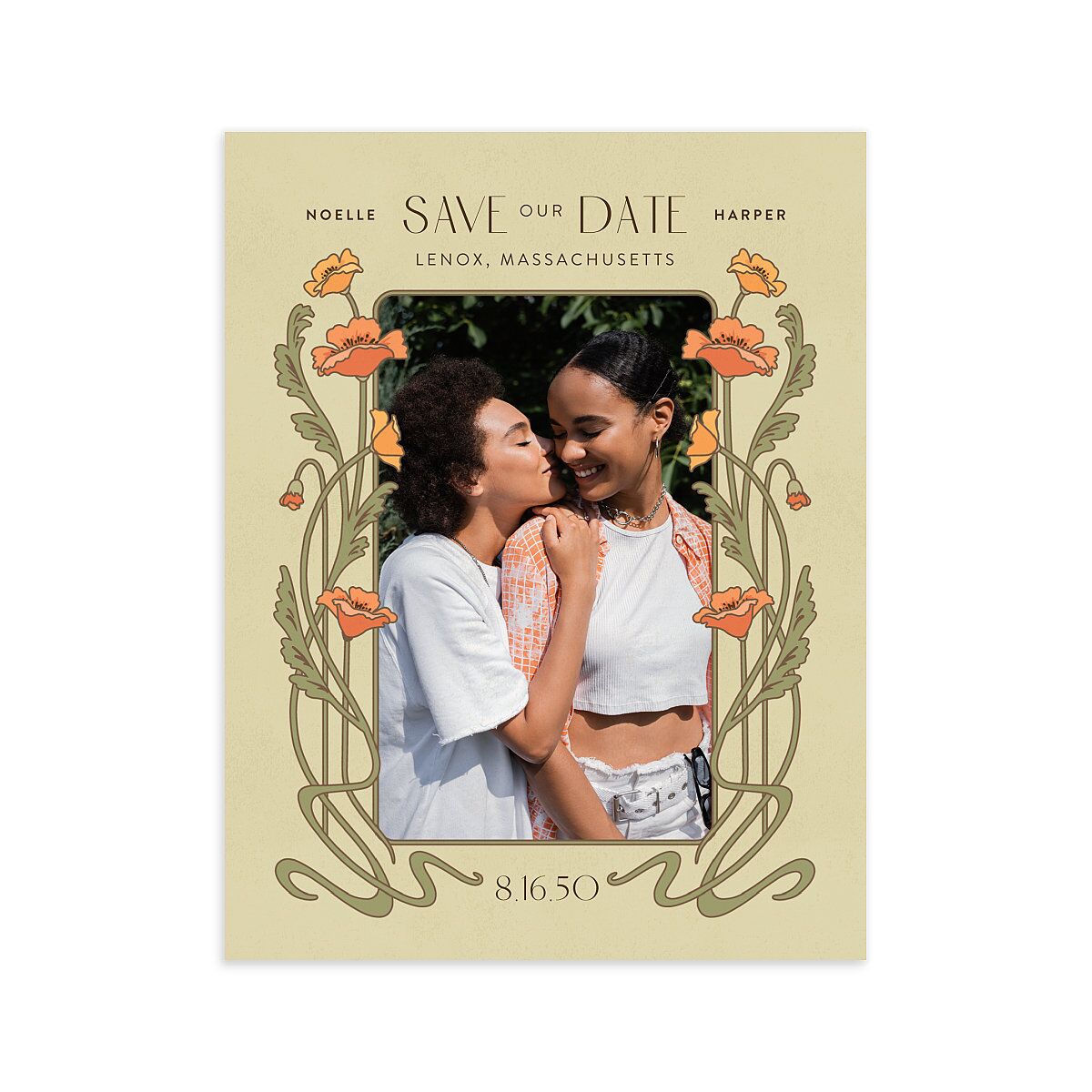 Vintage Nouveau Save the Date Petite Cards