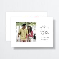 Simple Square Save the Date Cards Pure White Signature smooth No