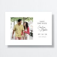 Simple Square Save the Date Cards Pure White Signature smooth No