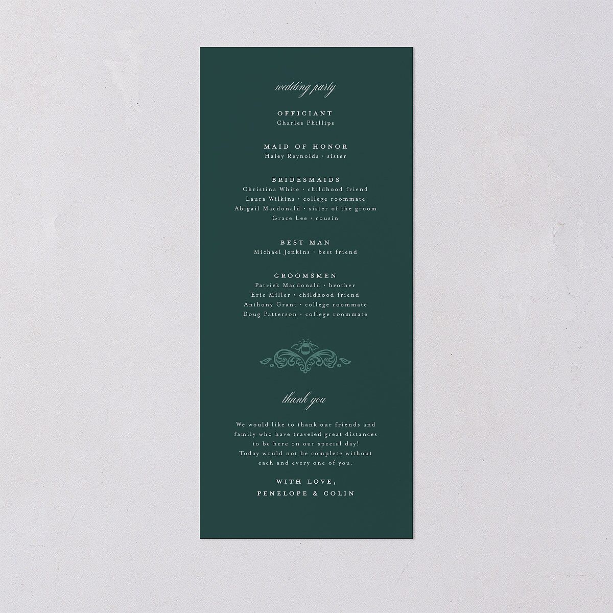 Glamorous Crown Monogram Crest Wedding Programs by Bridgerton Gold Deep Lake Signature