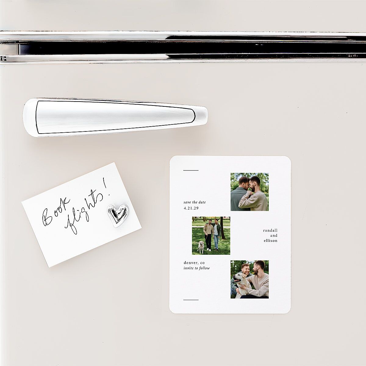 Minimal Gallery Save The Date Magnets Pure White Magnet Paper
