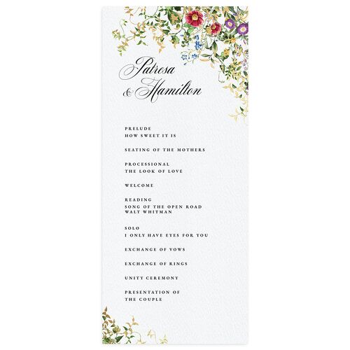 Opulent Garden Foil Wedding Programs Gold Pure White Signature