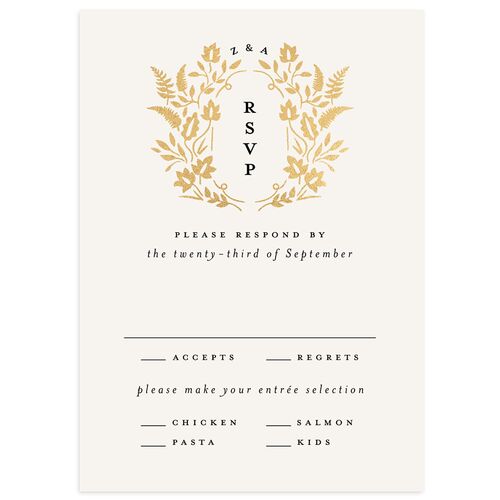 Rustic Kingdom Wedding Response Cards Gold Falcon Signature Standard