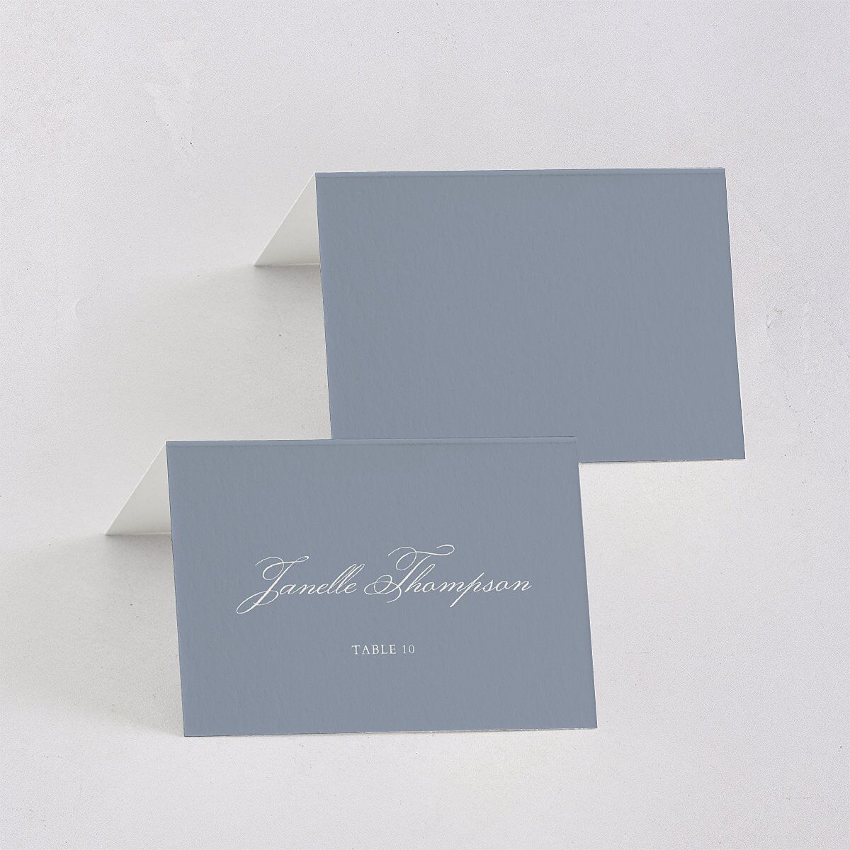 Romantic Rococo Place Cards Dusty Blue Signature