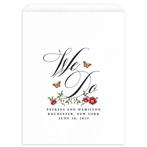 Opulent Garden Favor Bags White Charcoal Wax-Lined Food Safe Paper
