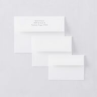 Santa Fe Save The Date Card Envelopes White Dusty Blue Both Recipient and Return Addresses Signature Standard