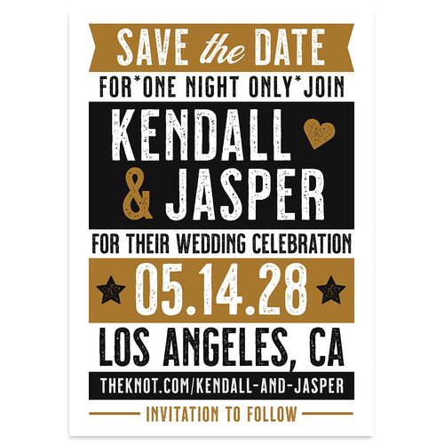 Gig Poster Save the Date Cards Driftwood Signature smooth Blank No Standard