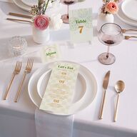 Colorful Retro Stripes Place Cards Sea Foam Signature