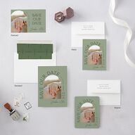 Love Is Patient Save the Date Petite Cards Thyme Signature smooth Blank No Standard