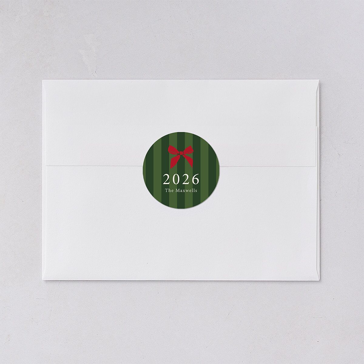 Simple Frame Photo Accent Holiday Stickers Hunter Green Circle