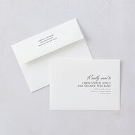 Simple Elegant Black Tie Wedding Invitations Champagne Signature Blank No Standard