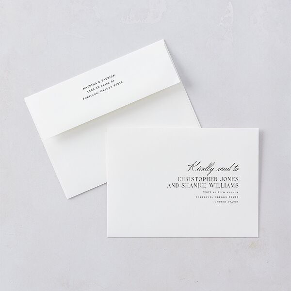 Simple Elegant Black Tie Wedding Invitations Champagne Signature Blank No Standard