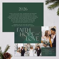 Faith Hope Love Holiday Cards Hunter Green Signature Blank Standard Landscape