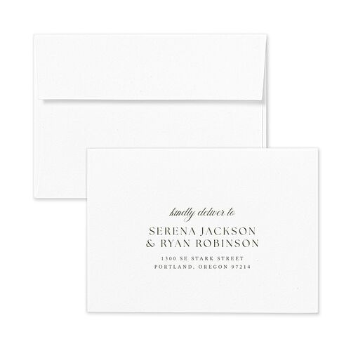 Elegant Garland Crest Response Card Envelopes Dark Camo White Return Address Signature Standard