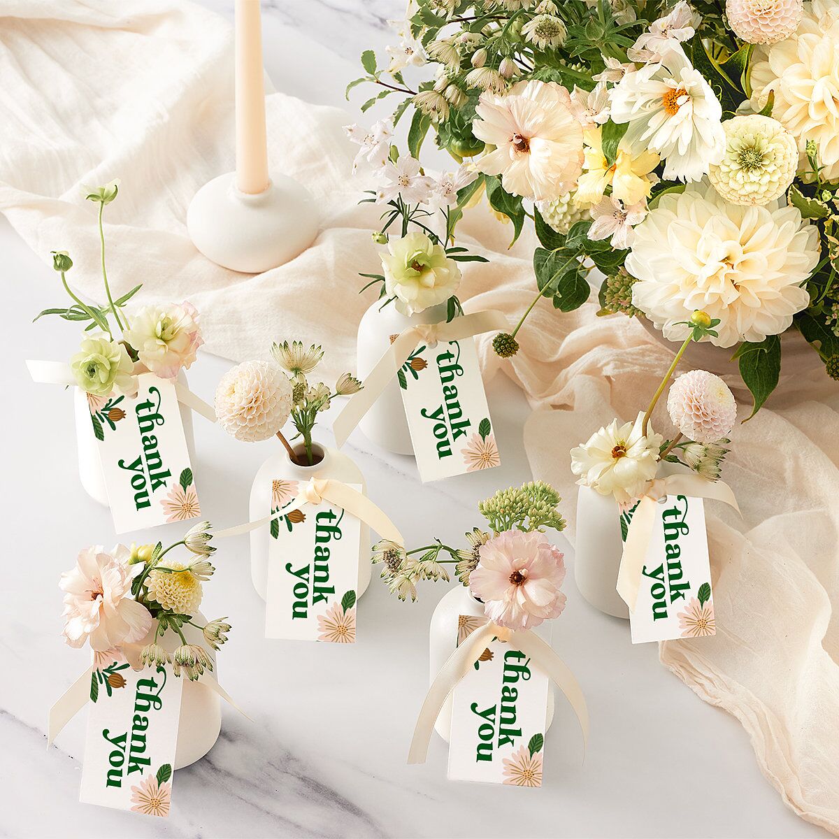 Retro Bloom Favor Gift Tags Scottish Green Signature