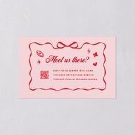 Hand Drawn Las Vegas Hearts All-in-One Wedding Invitations Crimson Signature Light Both Recipient and Return Addresses No