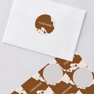 Western Denim Wedding Stickers Champagne Circle