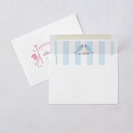 Whimsical Retro Cartoon Wedding Invitations Baby Blue Signature Blank No Standard