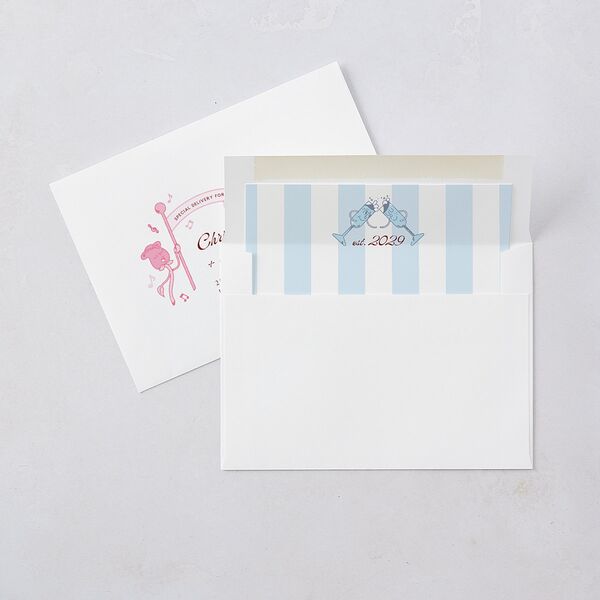 Whimsical Retro Cartoon Wedding Invitations Baby Blue Signature Blank No Standard