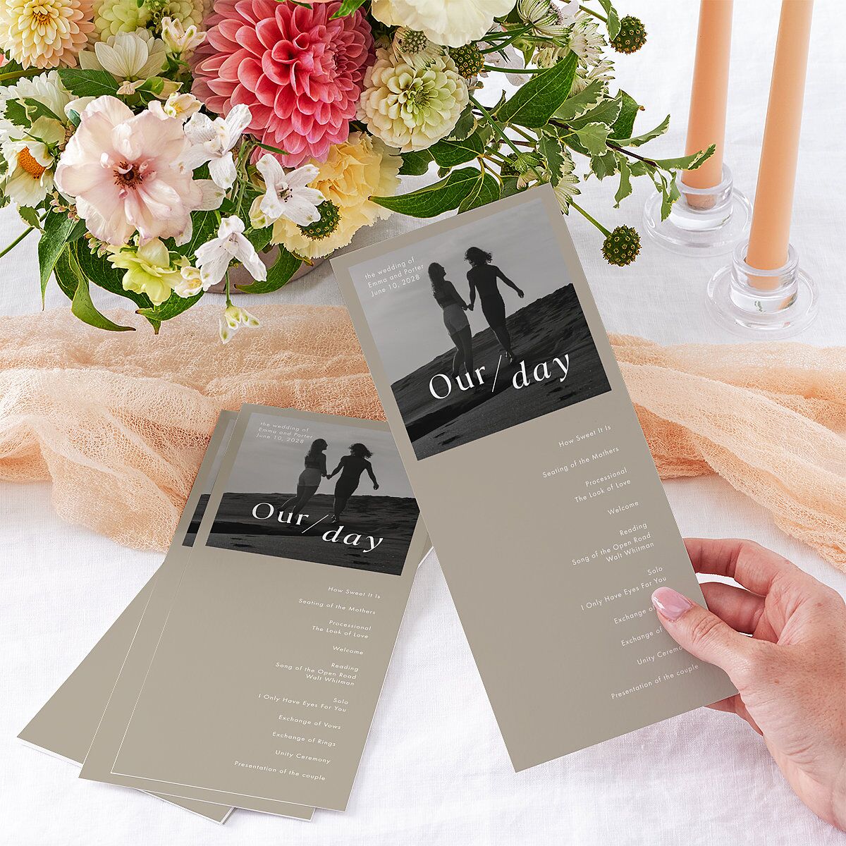 You and Me Wedding Programs Fawn Signature