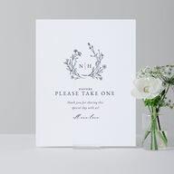 Natural Monogram Standard Favor Tabletop Sign Small Midnight Navy Standard Indoor Foam Core S Tabletop Favor