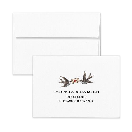 Til Death Tattoos Response Card Envelopes Midnight White Return Address Signature Standard