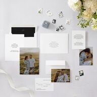 Photo Vow Wedding Invitations Pure White Signature Blank No Standard