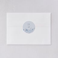 Timeless Floral Foil Wedding Stickers Dusty Blue