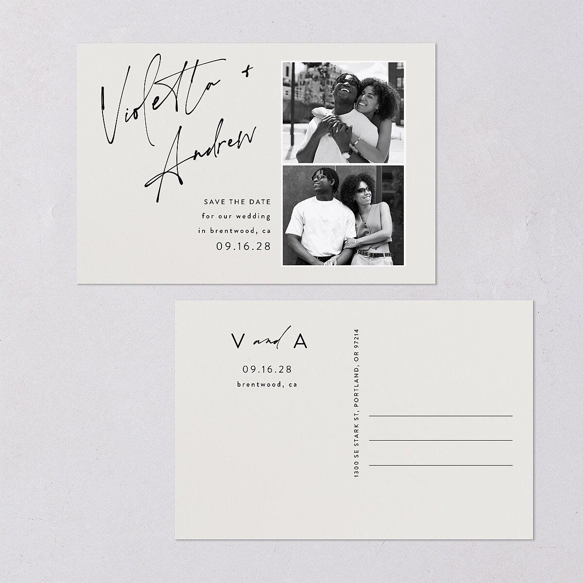 Signed Save the Date Postcards Licorice