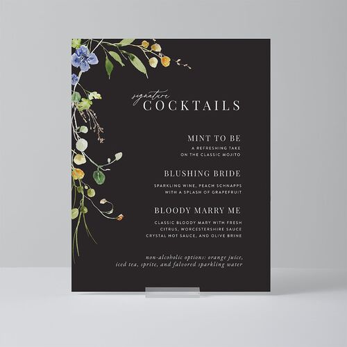 Delicate Wildflower Standard Bar Tabletop Sign Small Licorice Standard Outdoor Corrugated S Tabletop Bar