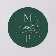 Married and Bright Wedding Gallery Holiday Stickers Emerald Circle
