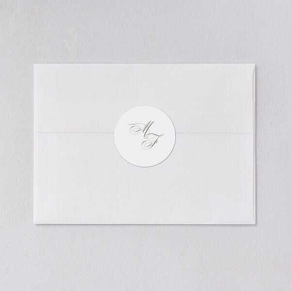 Elegant Rose Crest Wedding Stickers Deep Olive Circle