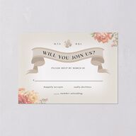 Vintage Awkward Photo Hearts Wedding Response Cards Barely Peach Signature Standard