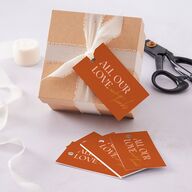 Wedding of the Century Favor Gift Tags Burnt Orange Signature