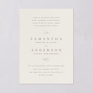 Flourishing Love Wedding Invitations Gold Sepia Signature Blank No Standard