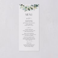 Timeless Floral Hoop Foil Menus Gold Pure White Signature