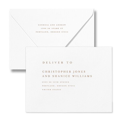 Elegant Date Save the Date Magnet Euro Envelopes Cream White Recipient Address Luxe Signature