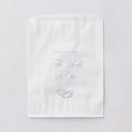 Coastal Oysters and Anchors Wedding Day Paper Favor Bags White Sea Blue Wax-Lined Food Safe Paper