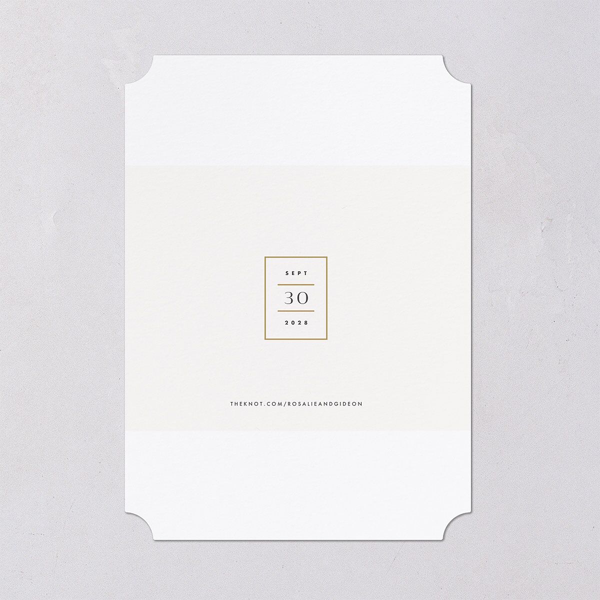 Refined Frame Save The Date Cards Gold Snow Signature smooth Blank No