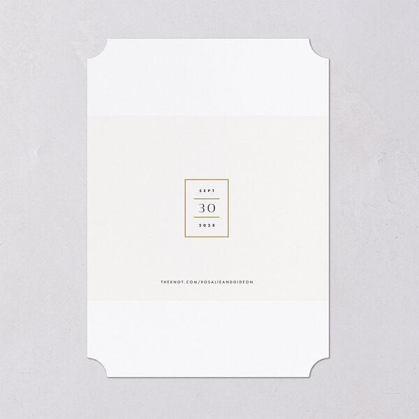 Refined Frame Save The Date Cards Gold Snow Signature smooth Blank No