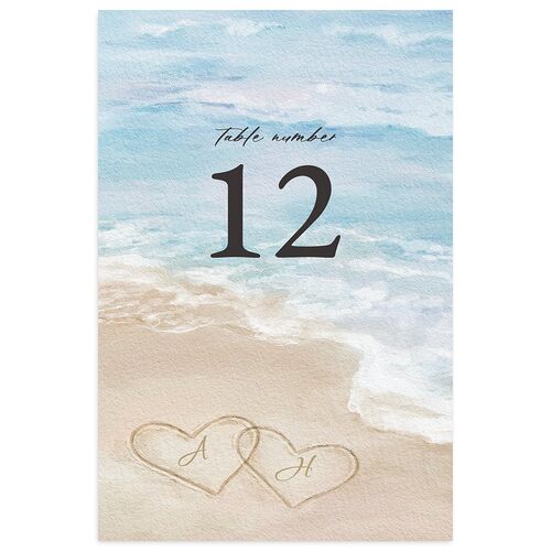 Beach Monogram Table Numbers Baby Blue Signature