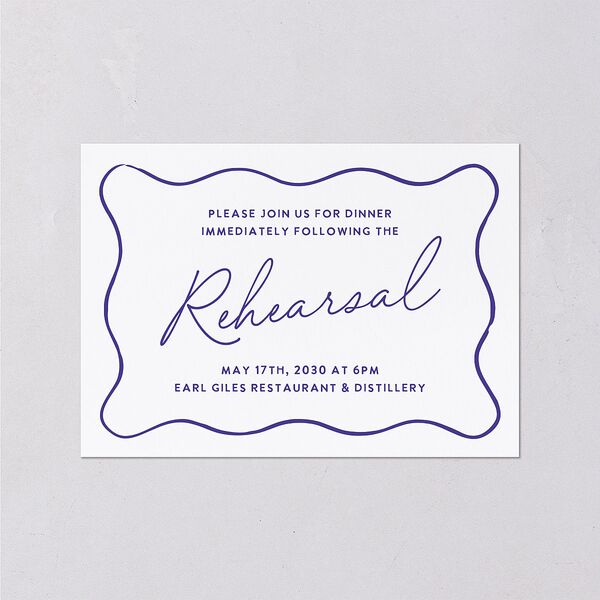 Hand Drawn Wavy Border Wedding Enclosure Cards Sapphire Signature Standard